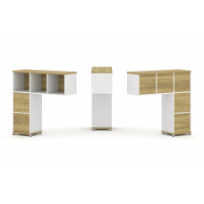 Concept Надставка низкая CN.ONN-003 Дуб Винченцо/Белый Бриллиант/Металл Белый 1099*365*1130