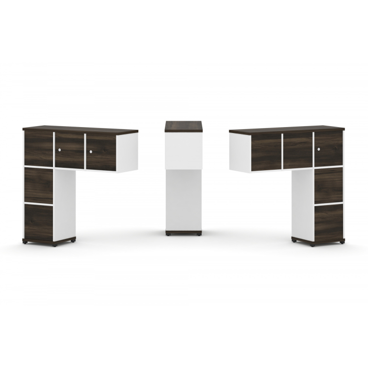 Concept Надставка низкая CN.DNN-006 Дуб Мали/Белый Бриллиант/Металл Черный 1099*365*1130