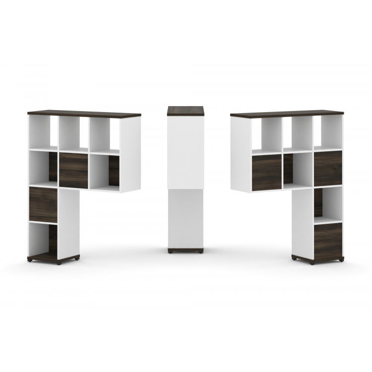 Concept Надставка высокая CN.DNV-003 Дуб Мали/Белый Бриллиант/Металл Черный 1099*350*1486