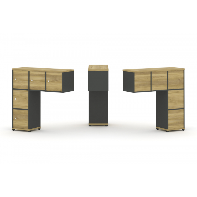 Concept Надставка низкая CN.ONN-007 Дуб Винченцо/Антрацит/Металл Антрацит 1099*365*1130