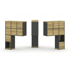 Concept Надставка высокая CN.DNV-002 Дуб Винченцо/Антрацит/Металл Антрацит 1099*350*1486