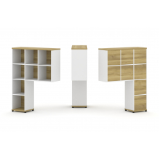 Concept Надставка высокая CN.ONV-001 Дуб Винченцо/Белый Бриллиант/Металл Черный 1099*350*1486