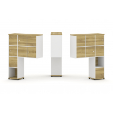 Concept Надставка высокая CN.DNV-002 Дуб Винченцо/Белый Бриллиант/Металл Черный 1099*350*1486