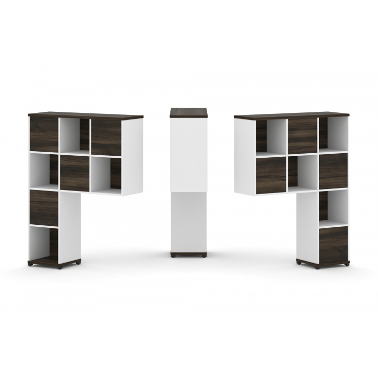 Concept Надставка высокая CN.DNV-001 Дуб Мали/Белый Бриллиант/Металл Черный 1099*350*1486