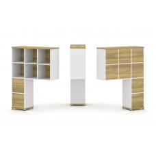 Concept Надставка высокая CN.ONV-005 Дуб Винченцо/Белый Бриллиант/Металл Белый 1099*350*1486