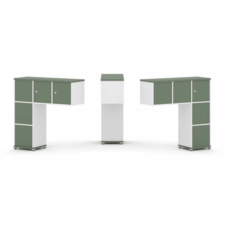 Concept Надставка низкая CN.DNN-006 Кобо/Белый Бриллиант/Металл Белый 1099*365*1130