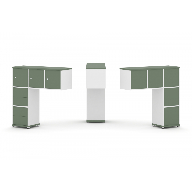 Concept Надставка низкая CN.ONN-005 Кобо/Белый Бриллиант/Металл Белый 1099*365*1130