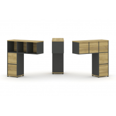 Concept Надставка низкая CN.ONN-003 Дуб Винченцо/Антрацит/Металл Антрацит 1099*365*1130