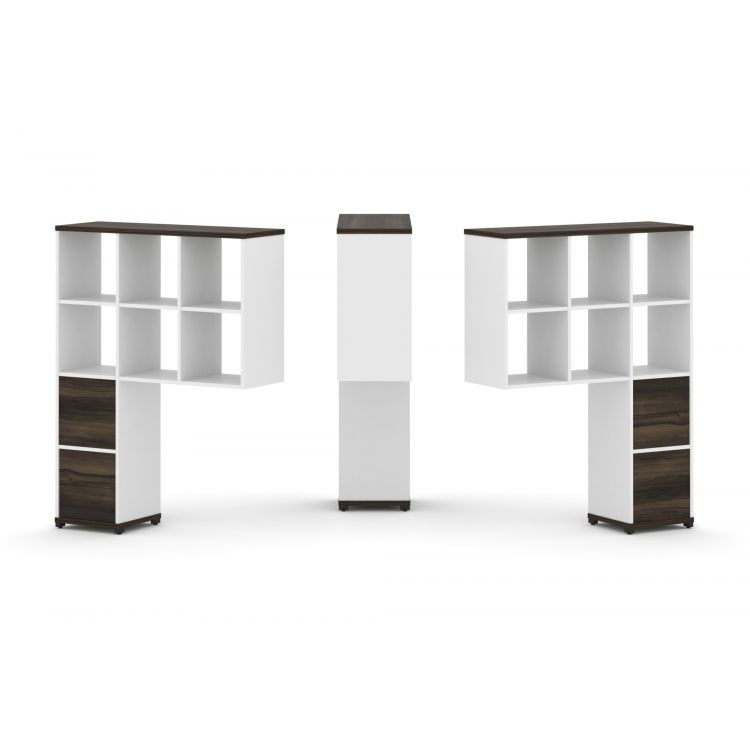 Concept Надставка высокая CN.DNV-008 Дуб Мали/Белый Бриллиант/Металл Черный 1099*350*1486