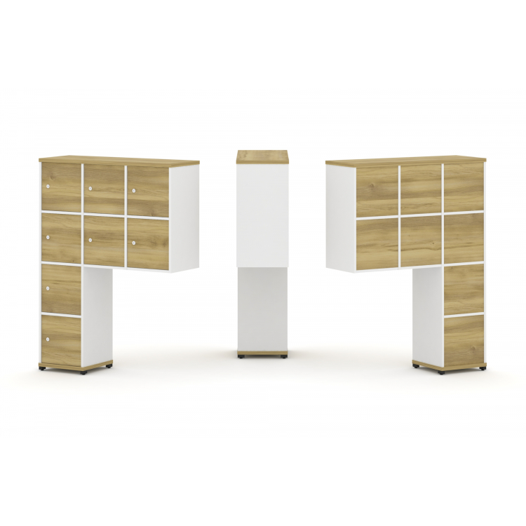 Concept Надставка высокая CN.ONV-010 Дуб Винченцо/Белый Бриллиант/Металл Черный 1099*350*1486