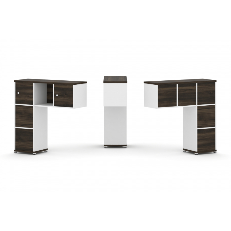 Concept Надставка низкая CN.ONN-004 Дуб Мали/Белый Бриллиант/Металл Белый 1099*365*1130