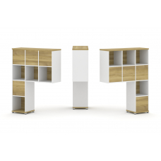 Concept Надставка высокая CN.DNV-005 Дуб Винченцо/Белый Бриллиант/Металл Белый 1099*350*1486