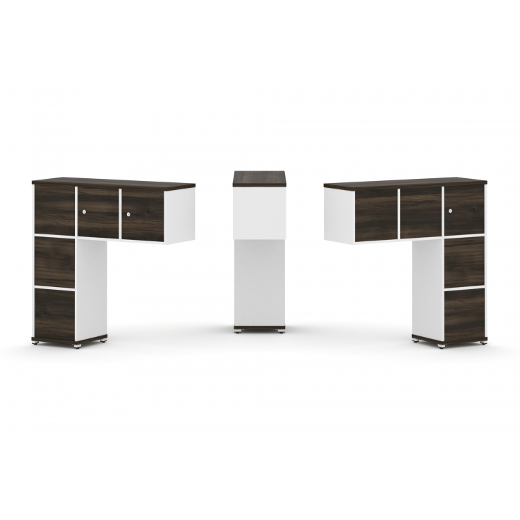 Concept Надставка низкая CN.DNN-005 Дуб Мали/Белый Бриллиант/Металл Белый 1099*365*1130