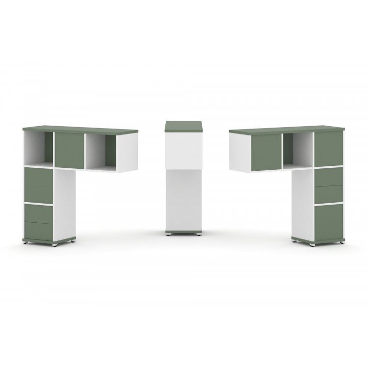 Concept Надставка низкая CN.DNN-003 Кобо/Белый Бриллиант/Металл Белый 1099*365*1130