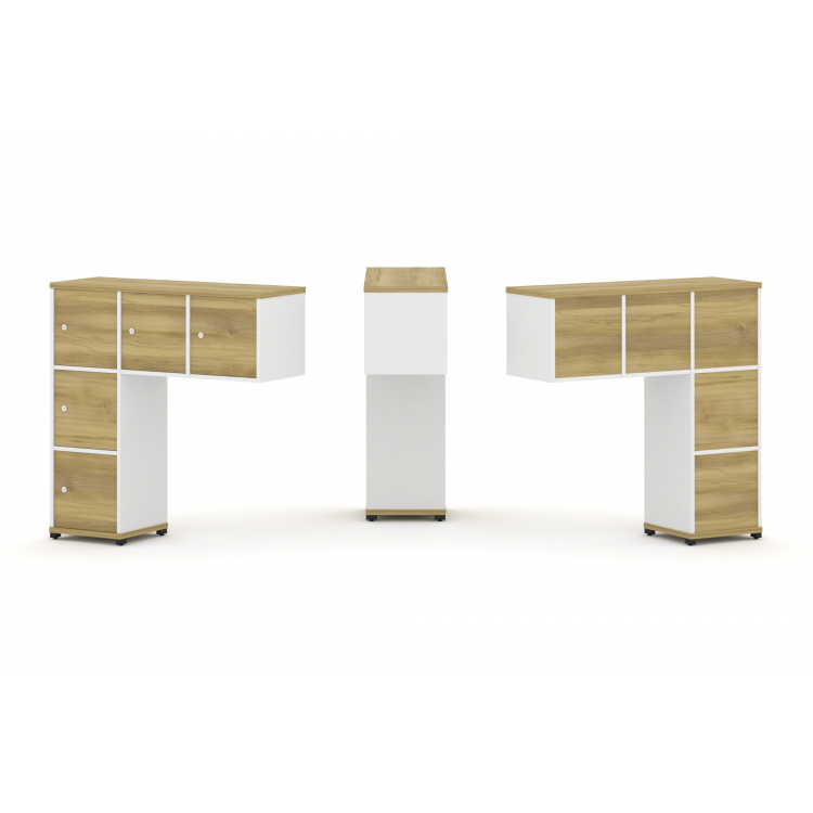 Concept Надставка низкая CN.ONN-007 Дуб Винченцо/Белый Бриллиант/Металл Черный 1099*365*1130