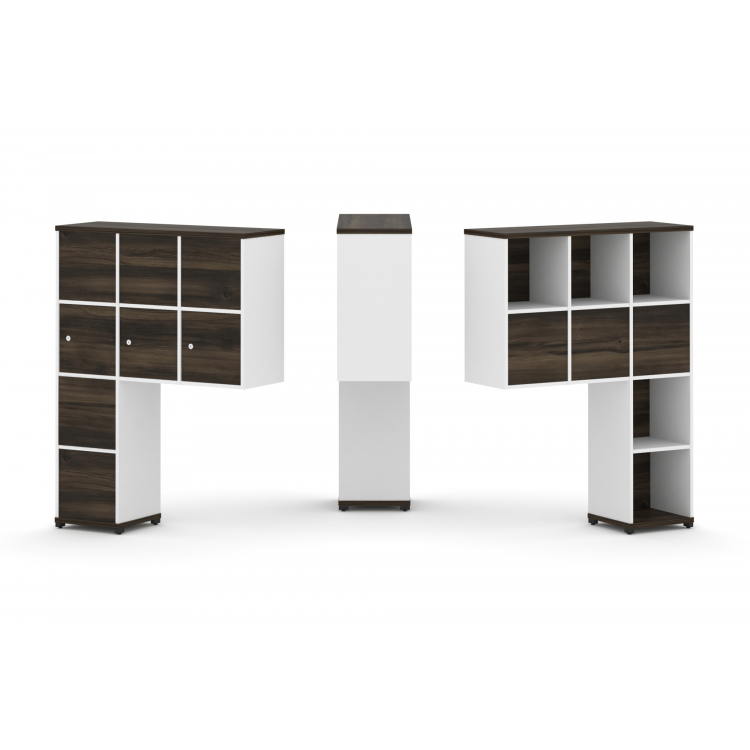 Concept Надставка высокая CN.DNV-010 Дуб Мали/Белый Бриллиант/Металл Черный 1099*350*1486