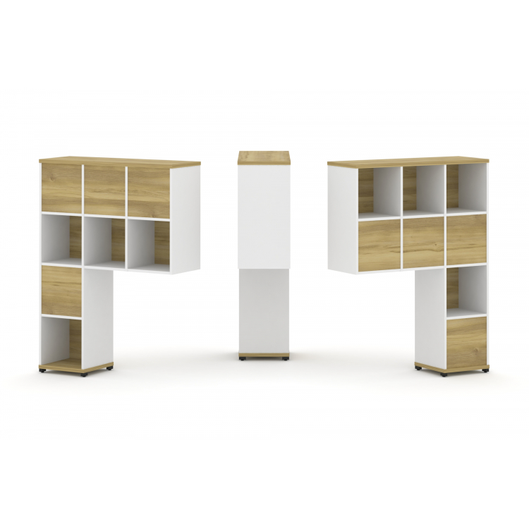 Concept Надставка высокая CN.DNV-005 Дуб Винченцо/Белый Бриллиант/Металл Черный 1099*350*1486