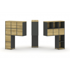 Concept Надставка высокая CN.DNV-010 Дуб Винченцо/Антрацит/Металл Антрацит 1099*350*1486