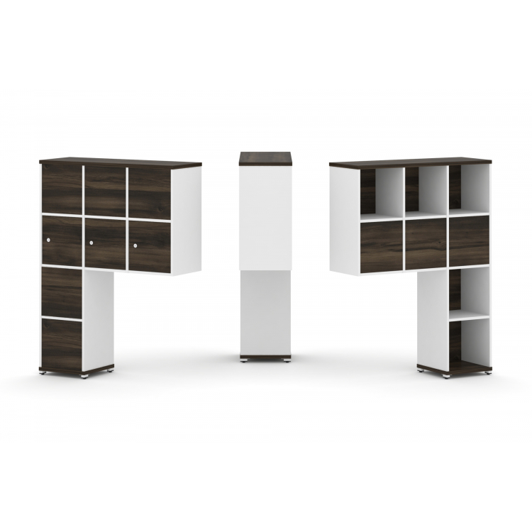 Concept Надставка высокая CN.DNV-010 Дуб Мали/Белый Бриллиант/Металл Белый 1099*350*1486