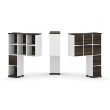 Concept Надставка высокая CN.ONV-002 Дуб Мали/Белый Бриллиант/Металл Черный 1099*350*1486