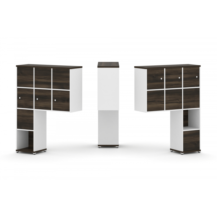 Concept Надставка высокая CN.DNV-009 Дуб Мали/Белый Бриллиант/Металл Белый 1099*350*1486