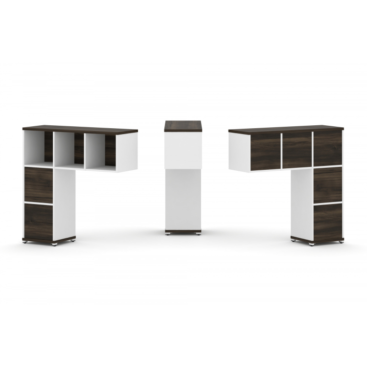 Concept Надставка низкая CN.ONN-003 Дуб Мали/Белый Бриллиант/Металл Белый 1099*365*1130