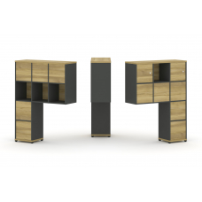 Concept Надставка высокая CN.DNV-007 Дуб Винченцо/Антрацит/Металл Антрацит 1099*350*1486