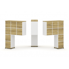 Concept Надставка высокая CN.DNV-004 Дуб Винченцо/Белый Бриллиант/Металл Черный 1099*350*1486