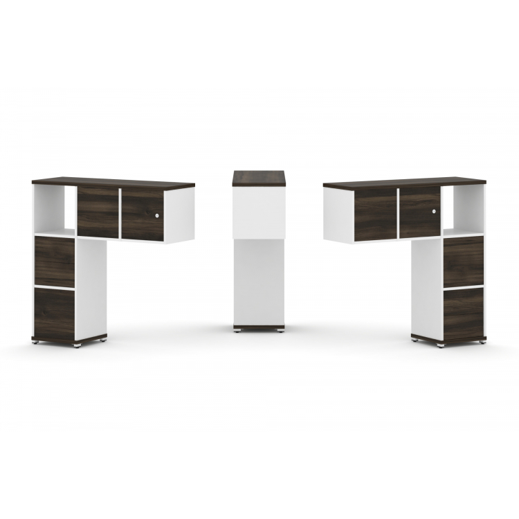 Concept Надставка низкая CN.DNN-004 Дуб Мали/Белый Бриллиант/Металл Белый 1099*365*1130