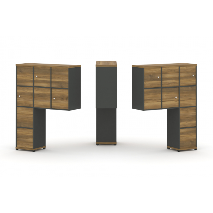 Концепт Надставка высокая CN.DNV-004 Сандал Янтарный/Антрацит/Металл Антрацит 1099*365*1486