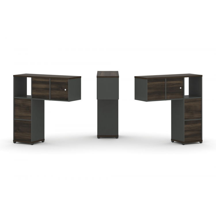 Concept Надставка низкая CN.DNN-004 Дуб Мали/Антрацит/Металл Антрацит 1099*365*1130