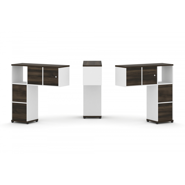 Concept Надставка низкая CN.DNN-004 Дуб Мали/Белый Бриллиант/Металл Черный 1099*365*1130