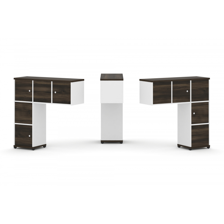 Concept Надставка низкая CN.DNN-007 Дуб Мали/Белый Бриллиант/Металл Черный 1099*365*1130