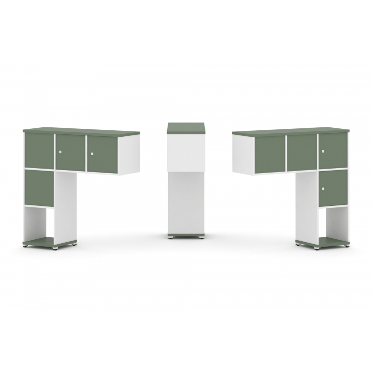 Concept Надставка низкая CN.DNN-002 Кобо/Белый Бриллиант/Металл Белый 1099*365*1130