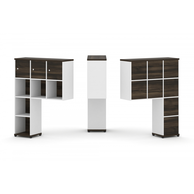 Concept Надставка высокая CN.ONV-003 Дуб Мали/Белый Бриллиант/Металл Черный 1099*350*1486