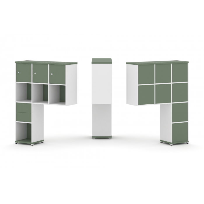 Concept Надставка высокая CN.ONV-004 Кобо/Белый Бриллиант/Металл Белый 1099*350*1486