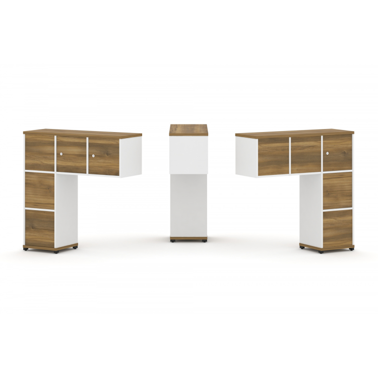 Concept Надставка низкая CN.DNN-005 Сандал Янтарный/Белый Бриллиант/Металл Черный 1099*365*1130