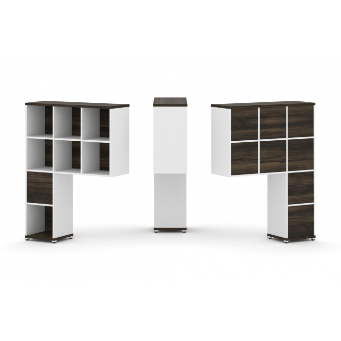 Concept Надставка высокая CN.ONV-002 Дуб Мали/Белый Бриллиант/Металл Белый 1099*350*1486