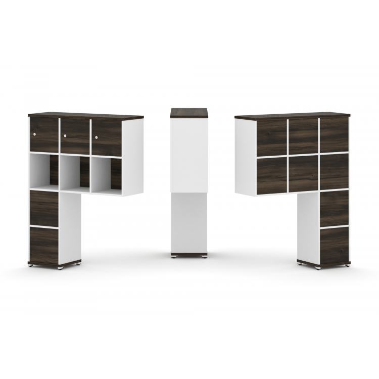 Concept Надставка высокая CN.ONV-006 Дуб Мали/Белый Бриллиант/Металл Белый 1099*350*1486