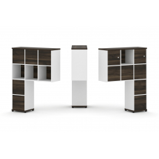 Concept Надставка высокая CN.DNV-007 Дуб Мали/Белый Бриллиант/Металл Черный 1099*350*1486