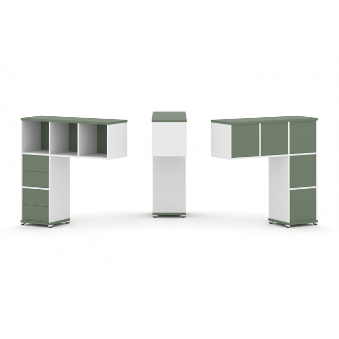 Concept Надставка низкая CN.ONN-003 Кобо/Белый Бриллиант/Металл Белый 1099*365*1130