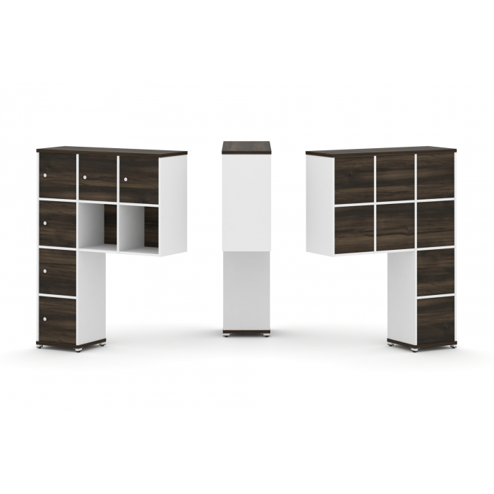 Concept Надставка высокая CN.ONV-009 Дуб Мали/Белый Бриллиант/Металл Белый 1099*350*1486