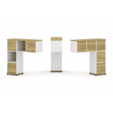 Concept Надставка низкая CN.ONN-002 Дуб Винченцо/Белый Бриллиант/Металл Черный 1099*365*1130