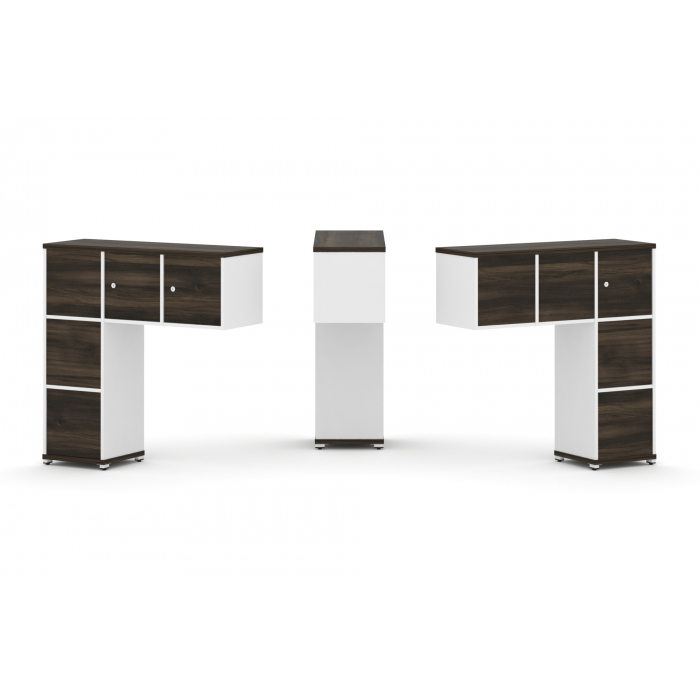 Концепт Надставка низкая CN.DNN-006 Дуб Мали/Белый Бриллиант/Металл Белый 1099*365*1130