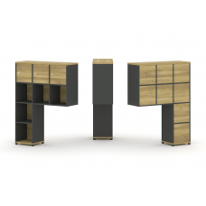 Concept Надставка высокая CN.ONV-003 Дуб Винченцо/Антрацит/Металл Антрацит 1099*350*1486