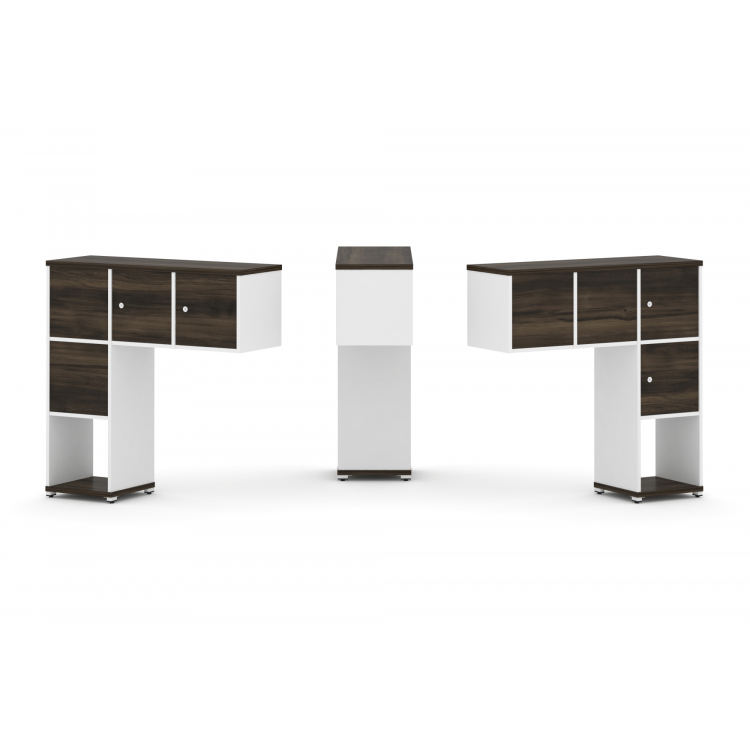 Concept Надставка низкая CN.DNN-002 Дуб Мали/Белый Бриллиант/Металл Белый 1099*365*1130