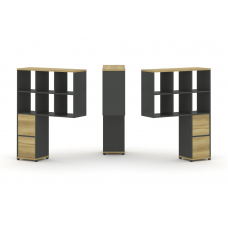 Concept Надставка высокая CN.DNV-008 Дуб Винченцо/Антрацит/Металл Антрацит 1099*350*1486