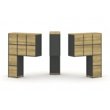 Concept Надставка высокая CN.ONV-010 Дуб Винченцо/Антрацит/Металл Антрацит 1099*350*1486