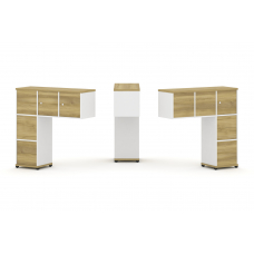 Concept Надставка низкая CN.DNN-005 Дуб Винченцо/Белый Бриллиант/Металл Черный 1099*365*1130