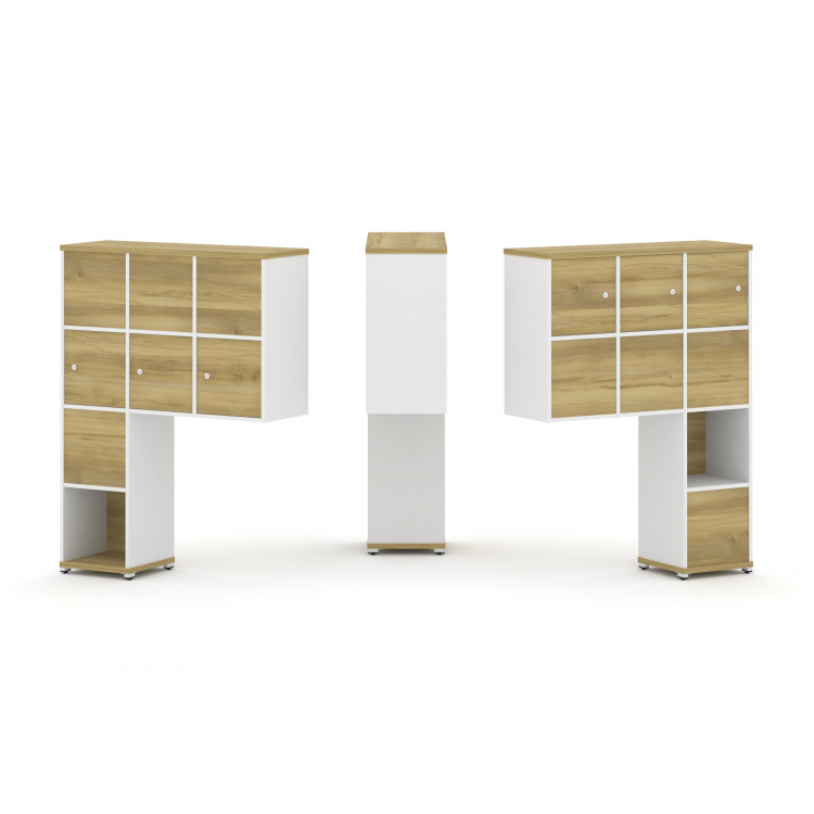 Concept Надставка высокая CN.DNV-009 Дуб Винченцо/Белый Бриллиант/Металл Белый 1099*350*1486